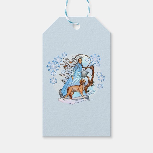 Étiquettes-cadeau Promenade d'hiver (Devant)