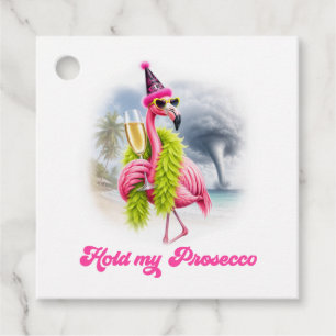 Étiquettes Cadeau Prosecco Flamant Rose Drôle de Fête de Bachelorett