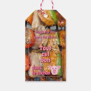 Étiquettes-cadeau Proverbe français sur les cochons