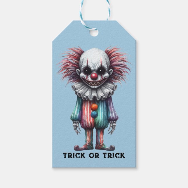 Étiquettes-cadeau Psycho Clown - Trick ou Trick (Devant)