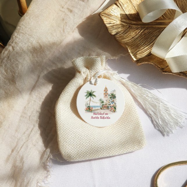 Étiquettes Cadeau Puerto Vallarta | Tropical Christmas Gift Tag (Créateur téléchargé)