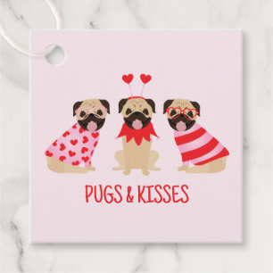 Étiquettes Cadeau Pugs Et Bisous Chiots Pug Mignons