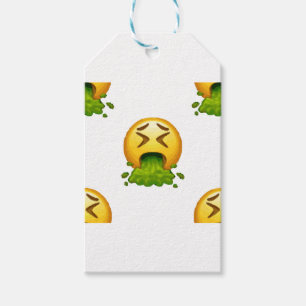 Étiquettes-cadeau puking émoji