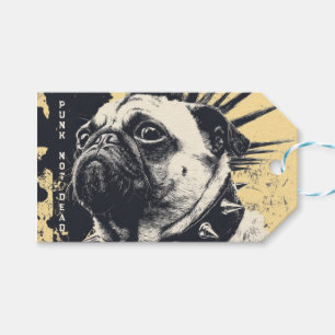 Étiquettes-cadeau Punk Not Dead Bulldog – Rock Dog Art