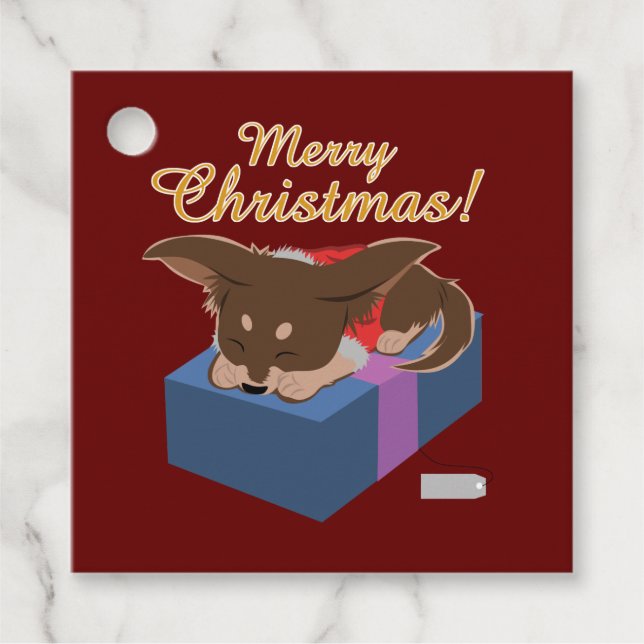 Étiquettes Cadeau Puppy de Christmas (Devant)