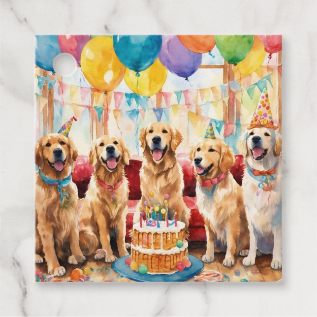 Étiquettes Cadeau Puppy Party (Devant)