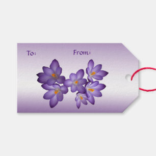 Étiquettes-cadeau Purple Crocus Pack d'étiquettes cadeaux