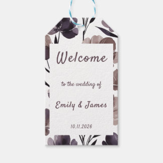 Étiquettes-cadeau Purple Floral Botanical Wedding