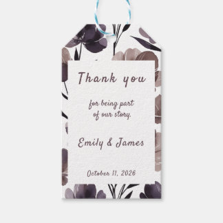 Étiquettes-cadeau Purple Floral Botanical Wedding
