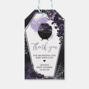 Étiquettes-cadeau Purple gothique Floral Baby shower Favoriser les é