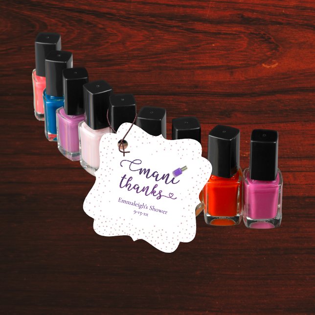Étiquettes Cadeau Purple Mani Merci (Créateur téléchargé)