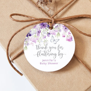 Étiquettes Cadeau Purple merci pour le floutage par classique ronde