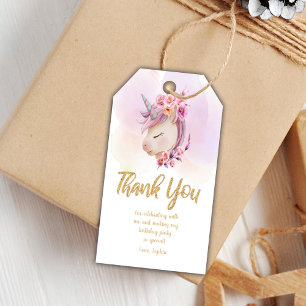 Étiquettes-cadeau Purple Pink Parties scintillant Unicorn Anniversai