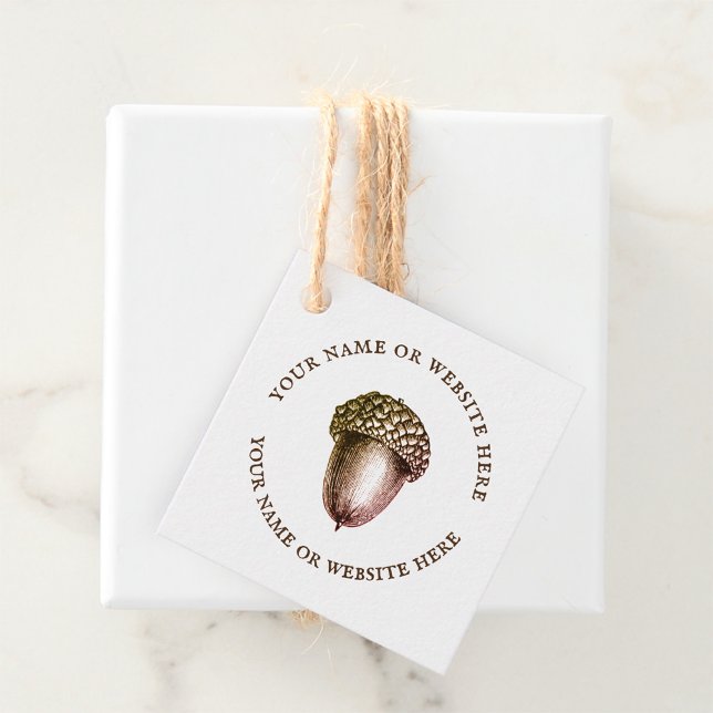 Étiquettes Cadeau QR Code Acorn Logo Médias sociaux Hang (Créateur téléchargé)