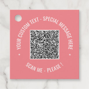 Étiquettes Cadeau QR Code Scan Info Couleurs de texte personnalisées