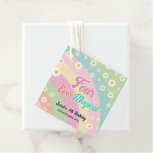 Étiquettes Cadeau Quatre Unicorne Magique Jamais Quatrième anniversa