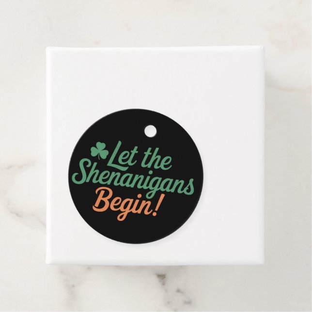 Étiquettes Cadeau Que les Shenanigans commencent drôle irlandais St  (En situation)