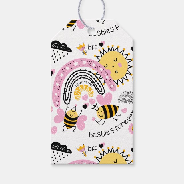 Étiquettes-cadeau Queen Bees Best Friends Forever Cute (Devant)