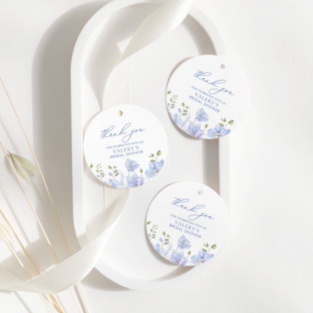Étiquettes Cadeau Quelque chose de bleu avant de faire la fête flora (Créateur téléchargé)