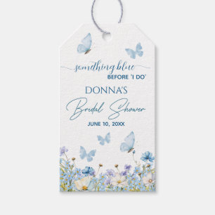 Étiquettes-cadeau Quelque chose de bleu avant les vœux Floral Fête d