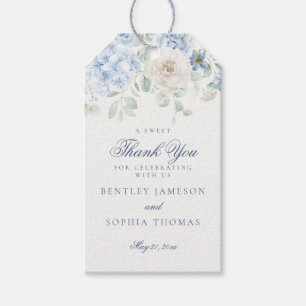 Étiquettes-cadeau Quelque chose de bleu Fleur d'hydrangea Faveur de