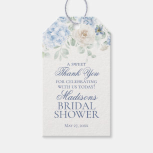 Étiquettes-cadeau Quelque chose de bleu Fleur Hydrangea Faveur de do