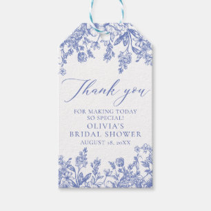 Étiquettes-cadeau Quelque Chose de Bleu Vintage Fleurs Mariage Showe