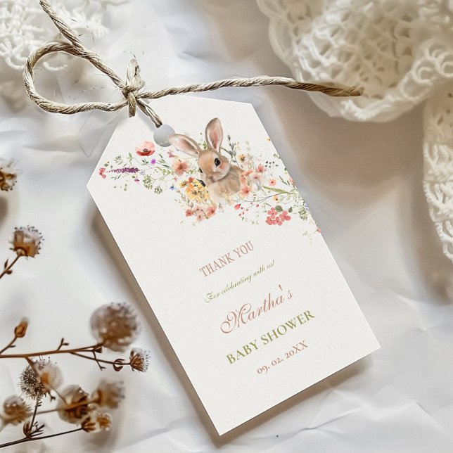 Étiquettes-cadeau Quelque chose sur le chemin baby shower Fleur sauv (Créateur téléchargé)