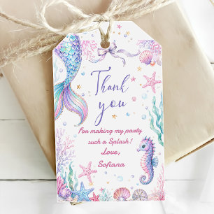 Étiquettes-cadeau Queue de sirène Merci Faveur de fête d'anniversair