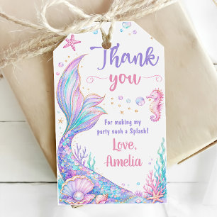 Étiquettes-cadeau Queue de sirène Merci Faveur de fête d'anniversair
