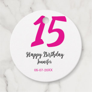 Étiquettes Cadeau quiencenera 15e anniversaire ajouter date année te