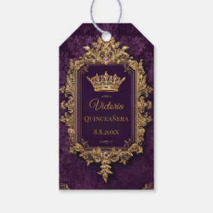 Étiquettes-cadeau Quinceañera Améthyste Royale, sur mesure