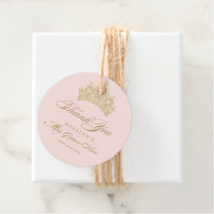Étiquettes Cadeau Quinceanera rose Gold Tiara
