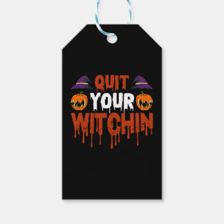 Étiquettes-cadeau Quittez votre devis d'halloween 2021 de witchin