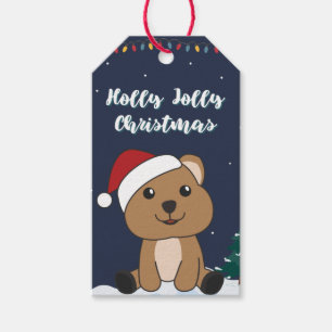 Étiquettes-cadeau Quokka Noël Neige Hiver Animaux Quokkas Cadeau 