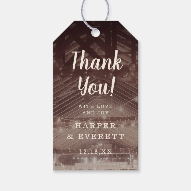 Étiquettes-cadeau Rafeuses à cordes avec Merci Mariage (Devant)