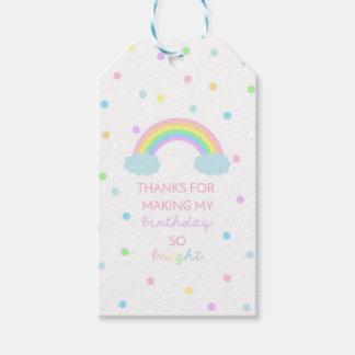 Étiquettes-cadeau Rainbow Birthday Merci Tags