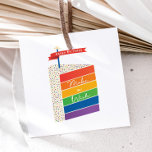 Étiquettes Cadeau Rainbow Cake Happy Birthday Make a Wish Gift Tags<br><div class="desc">Nothing says party like a colorful rainbow birthday cake. Use these gift tags for birthday presents or party favors. You may personalize them with your own message.</div>