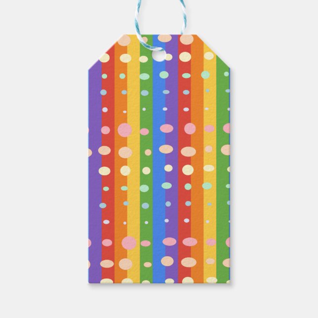 ÉTIQUETTES-CADEAU RAINBOW DOT SRIPES (Devant)