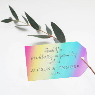 Étiquettes-cadeau Rainbow Fade Jolie fête nuptiale mariage personnal