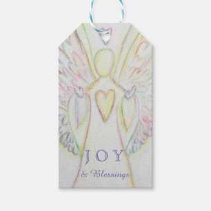 Étiquettes-cadeau Rainbow Hearts Angel Holiday Joy Tags Cadeaux pers