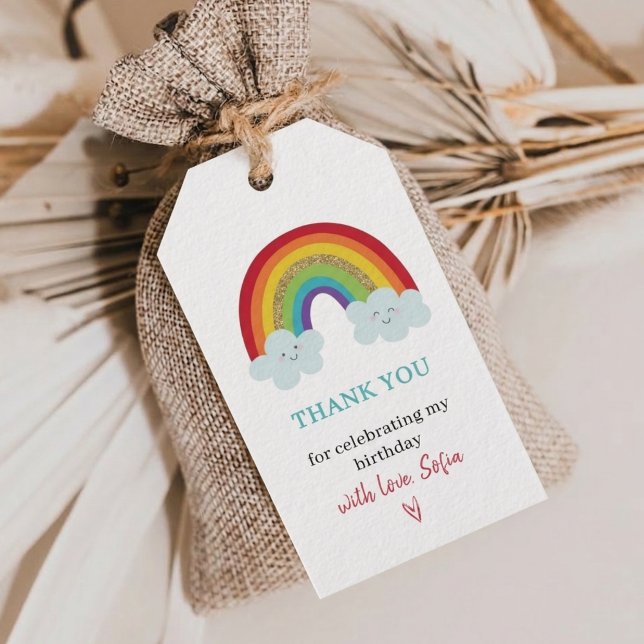Étiquettes-cadeau Rainbow Kids Birthday Party Thank You Favor Gift  (Créateur téléchargé)