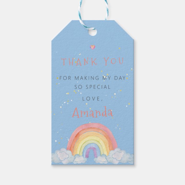Étiquettes-cadeau Rainbow Merci Anniversaire Fête Favoriser les étiq (Devant)