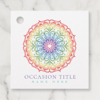 Étiquettes Cadeau Rainbow Ombre Gradation Mandala Ladies Stylish