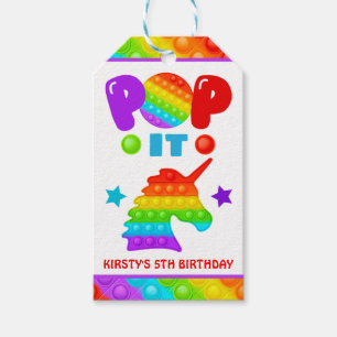 Étiquettes-cadeau Rainbow Pop It Fidget Toy Anniversaire