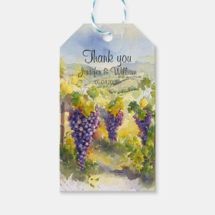 Étiquettes-cadeau Raisins de vigne rustique Citrons Italie Mariage