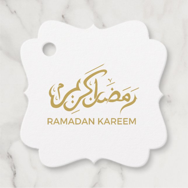 Étiquettes Cadeau Ramadan Kareem arabe islamique (Devant)