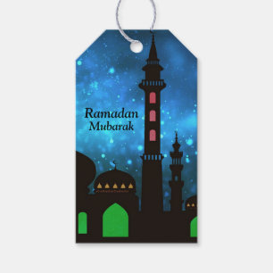Étiquettes-cadeau Ramadan Kareem Typographie Texte du Croissant isla