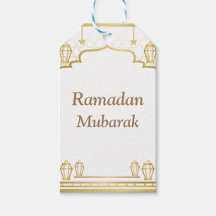 Étiquettes-cadeau Ramadan Kareem Typographie Texte du Croissant isla