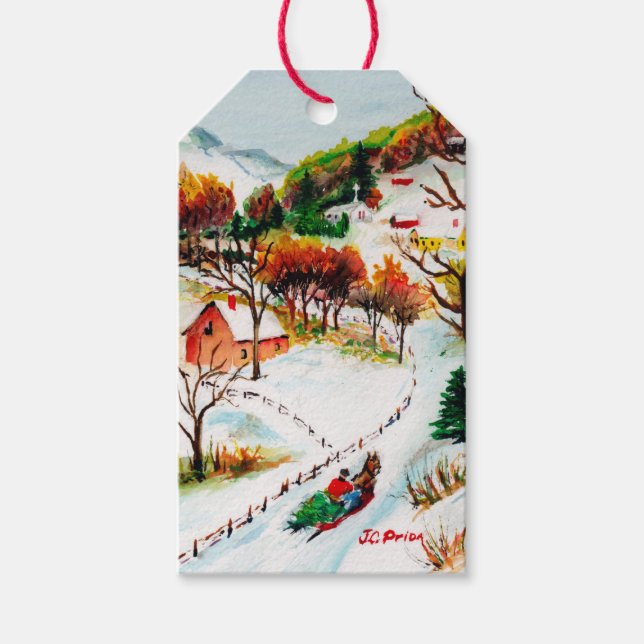 Étiquettes-cadeau Randonnée d'hiver Randonnée de neige Mountain Wate (Devant)